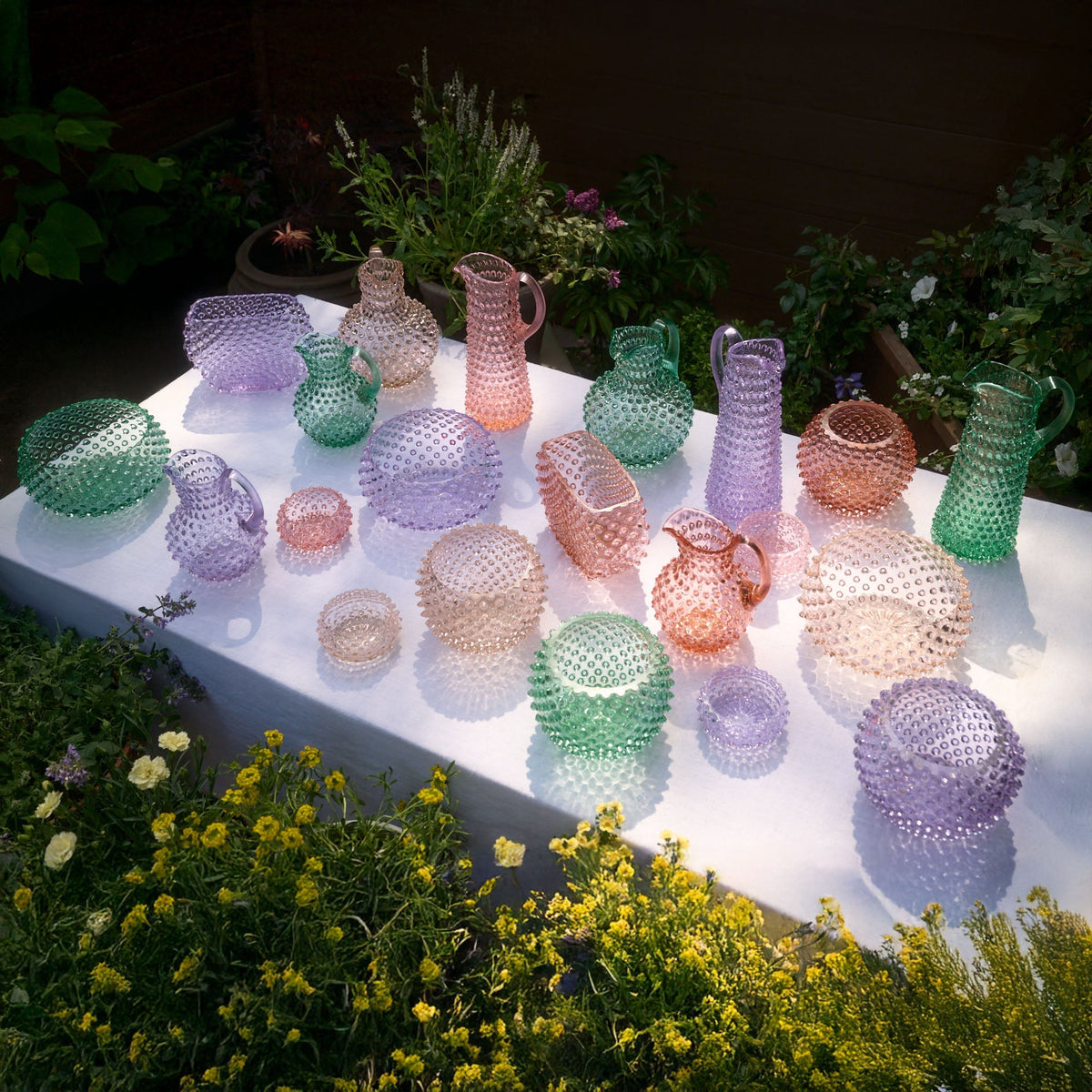 Hobnail Jug - Tall - Capri Sea