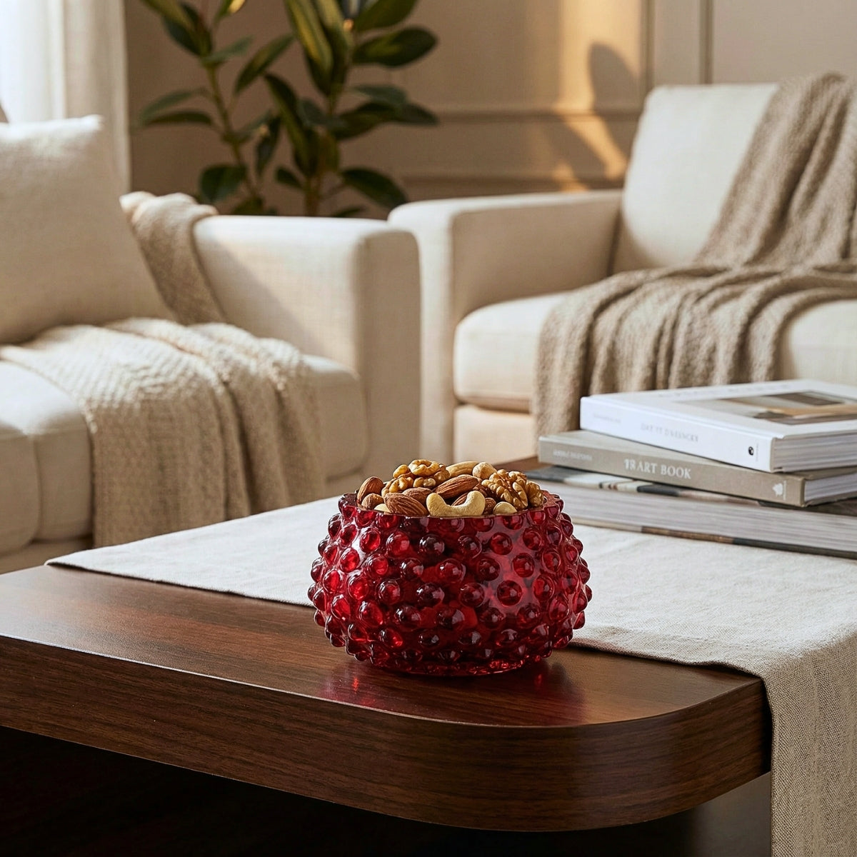 Hobnail Bowl - Small - Holly Berry