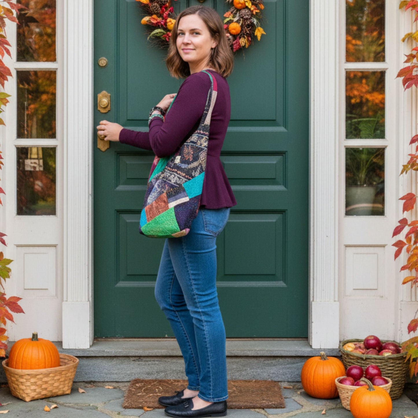 Samosa Kantha Stitch Bag