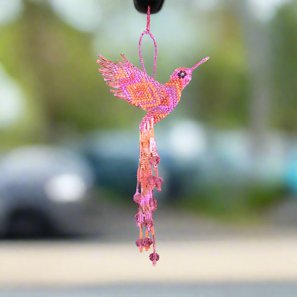 Large Hummingbird Seed Bead Handmade Ornament - Guatemala - Osadia Concept Store