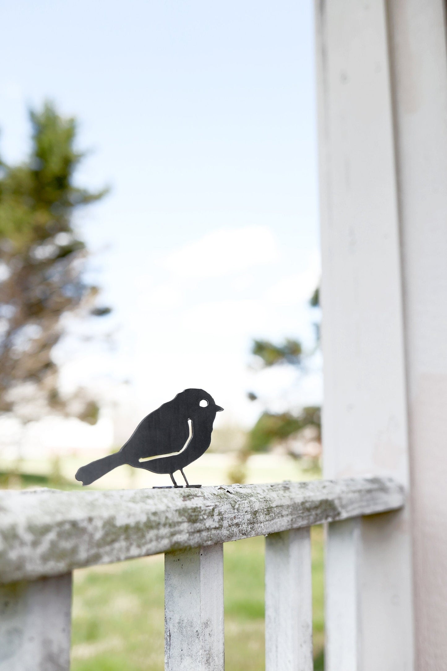 Metal Bird Statue - Chickadee