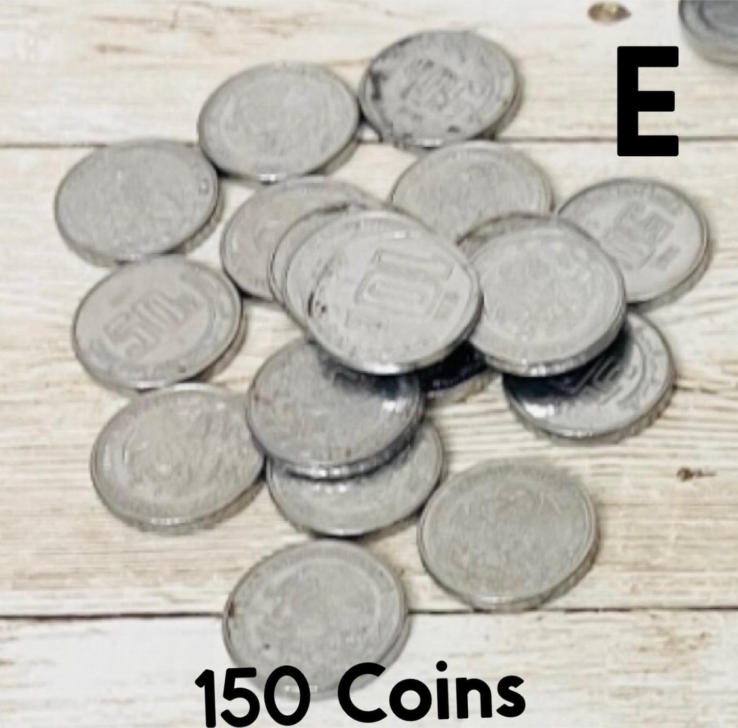 50 Monedas Mexicanas de Fichas Falsas de 50 Centavos para Jugar 50 Cent Magnetic Play Coins or Chips for Filling Bingo Cards
