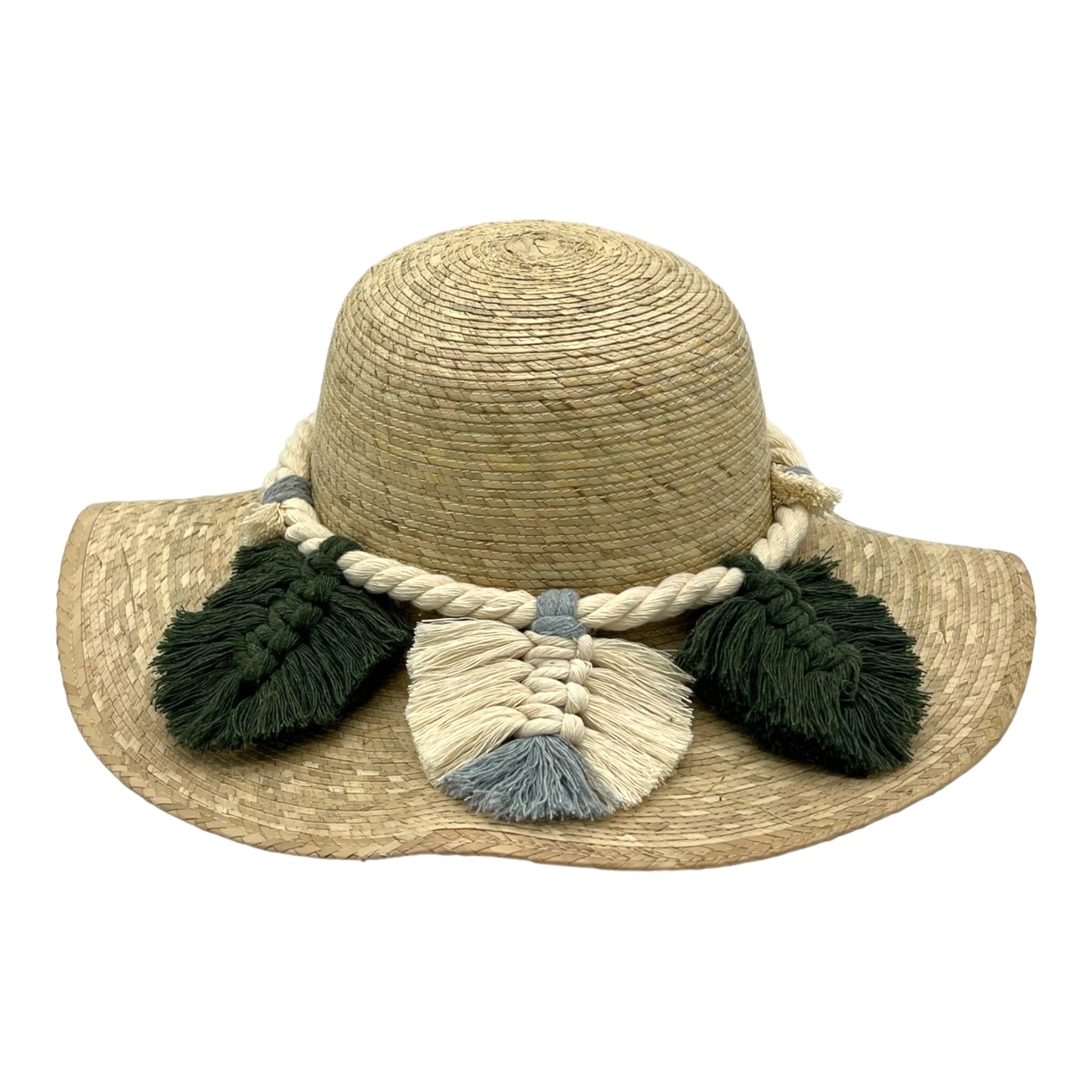 Floppy Palm Hat- Leaves Macrame Band