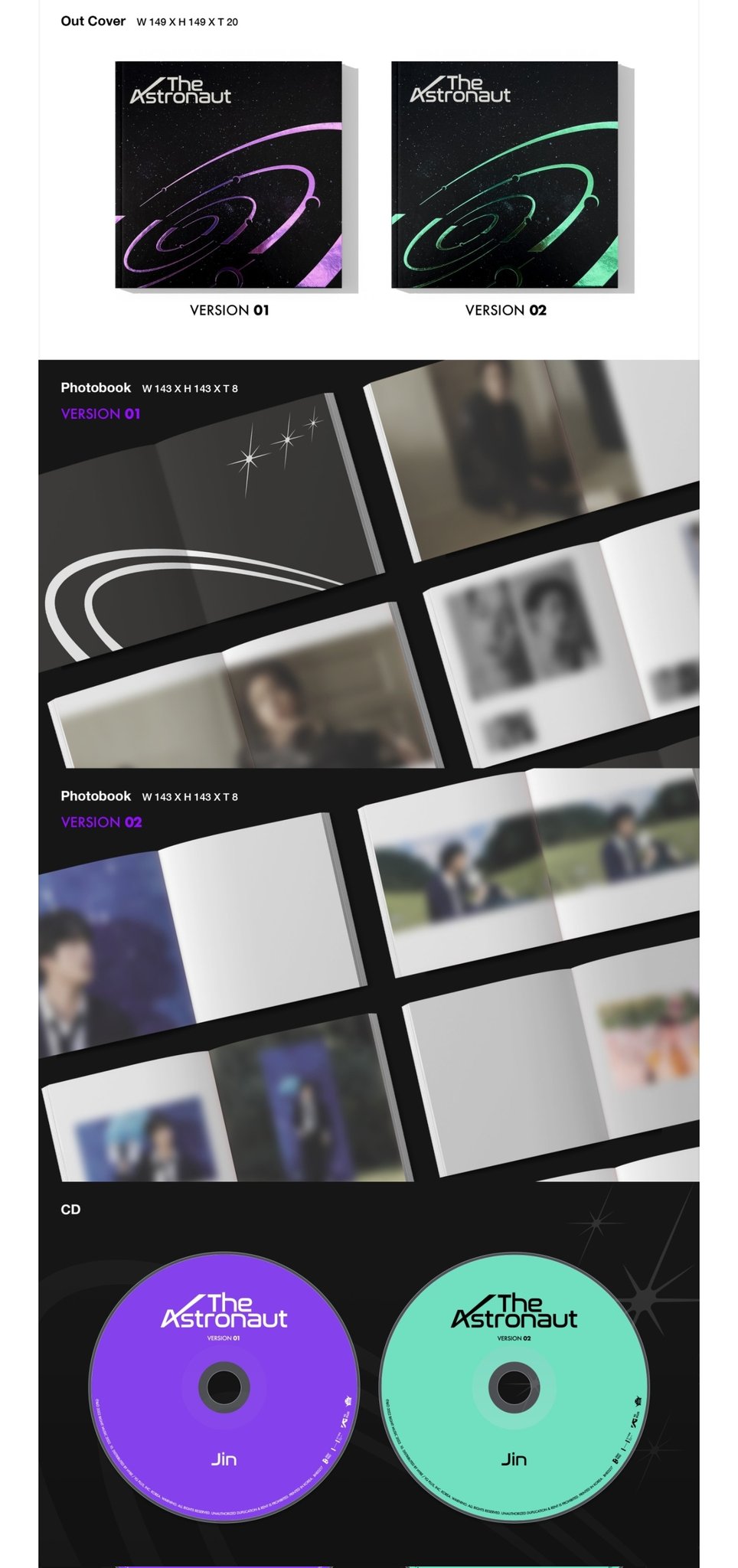 BTS Jin Solo Single Album:  The Astronaut