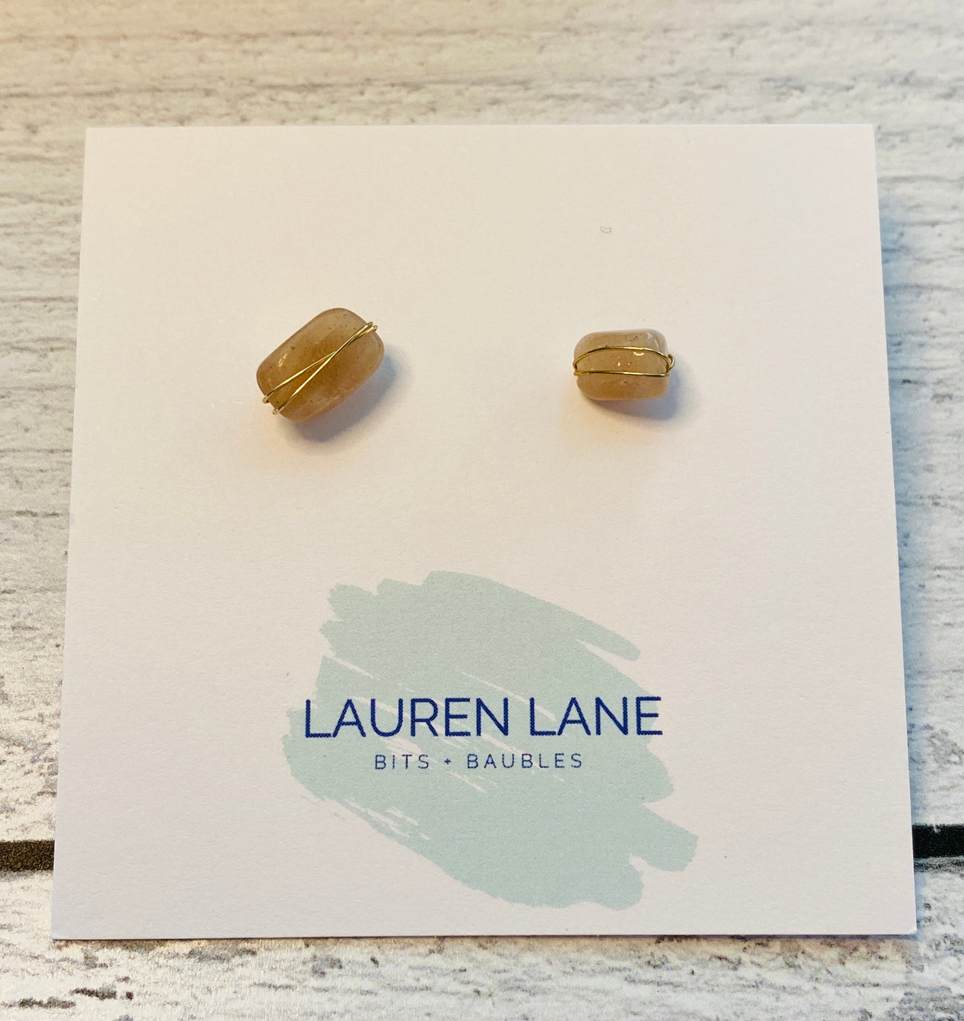 Kara Wire Wrapped Natural Stone Stud Earrings - Osadia Concept Store