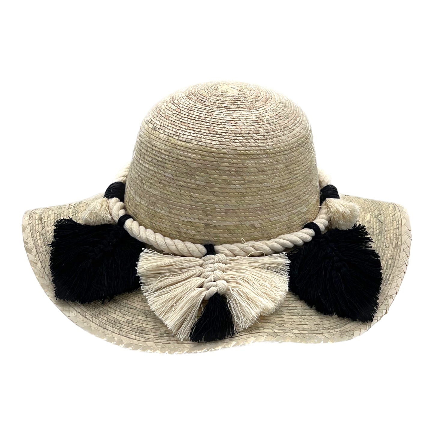 Floppy Palm Hat- Leaves Macrame Band