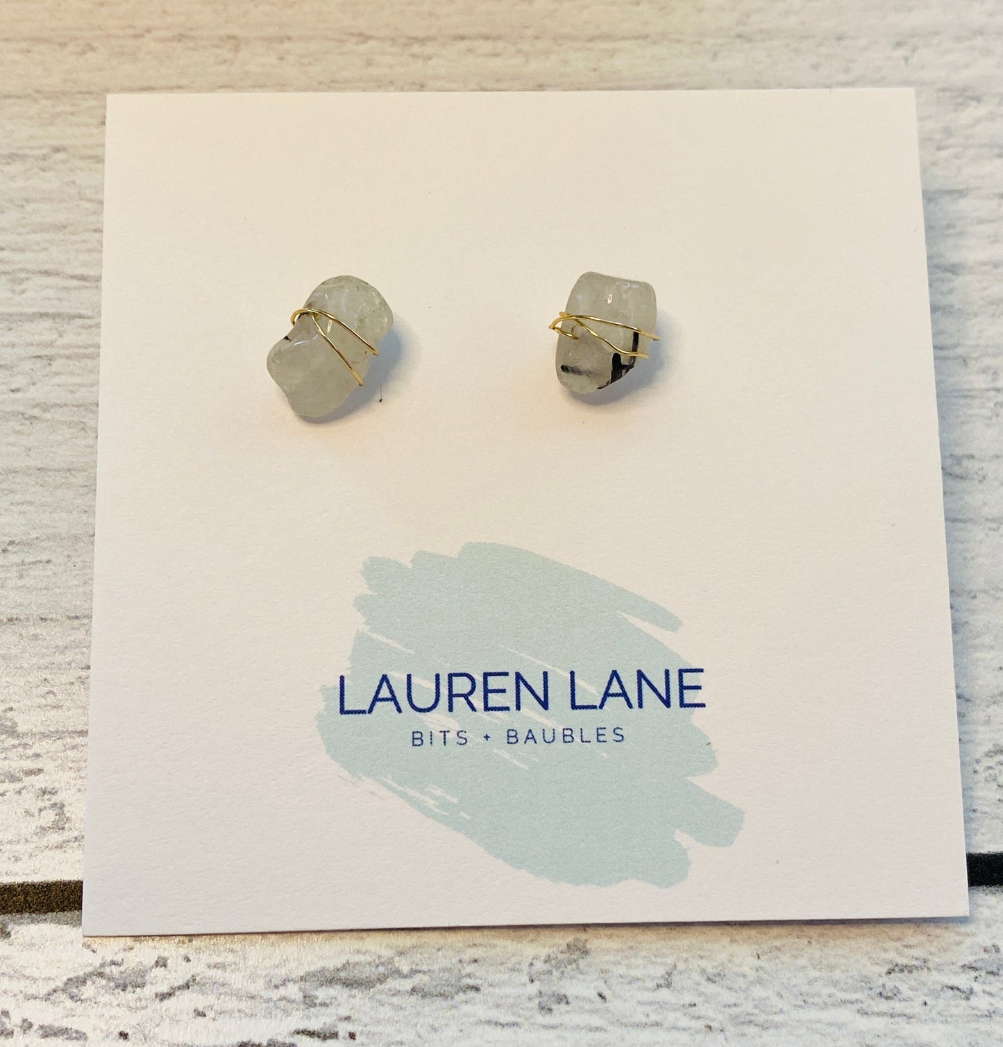 Kara Wire Wrapped Natural Stone Stud Earrings - Osadia Concept Store