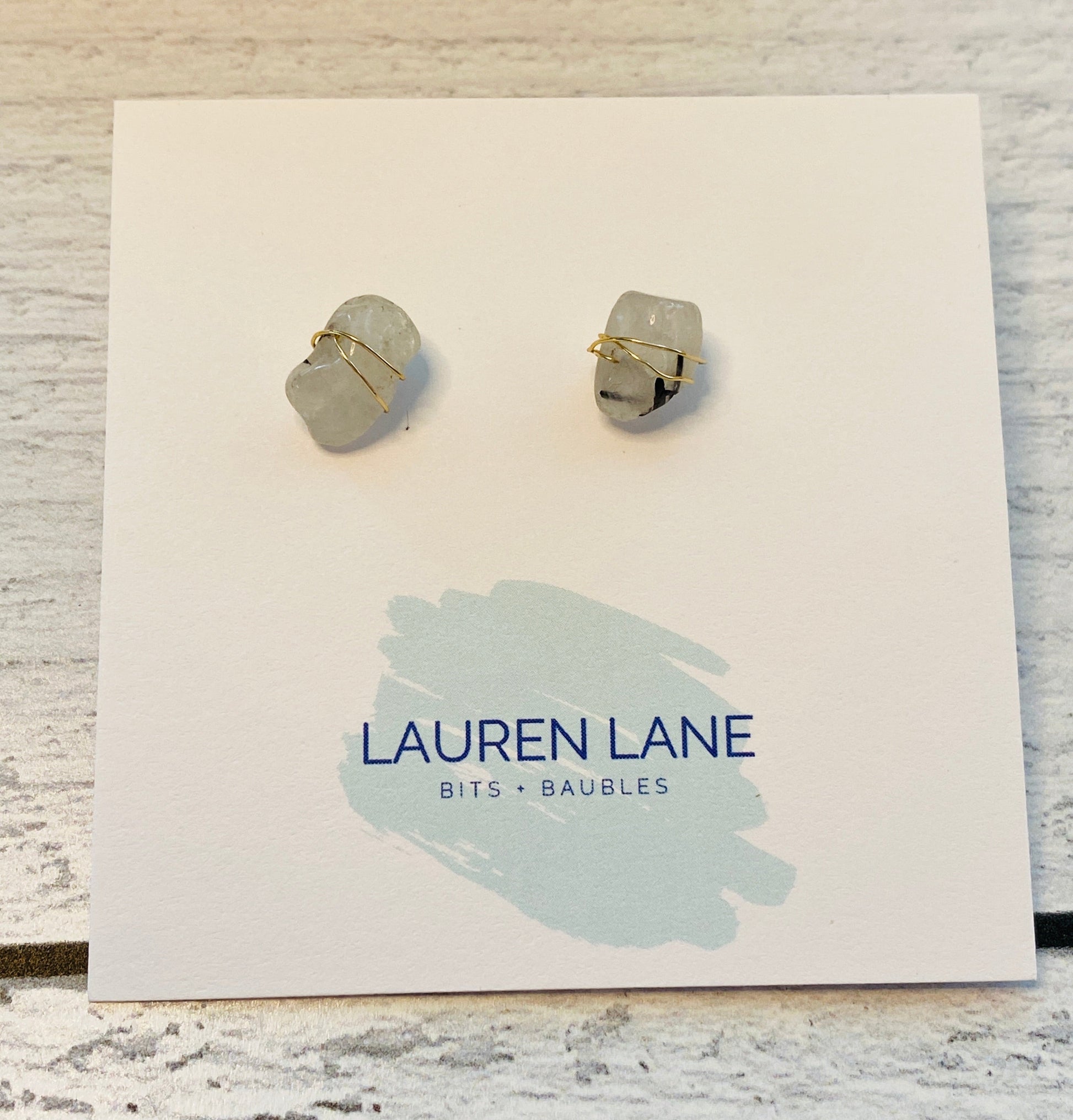 Kara Wire Wrapped Natural Stone Stud Earrings - Osadia Concept Store