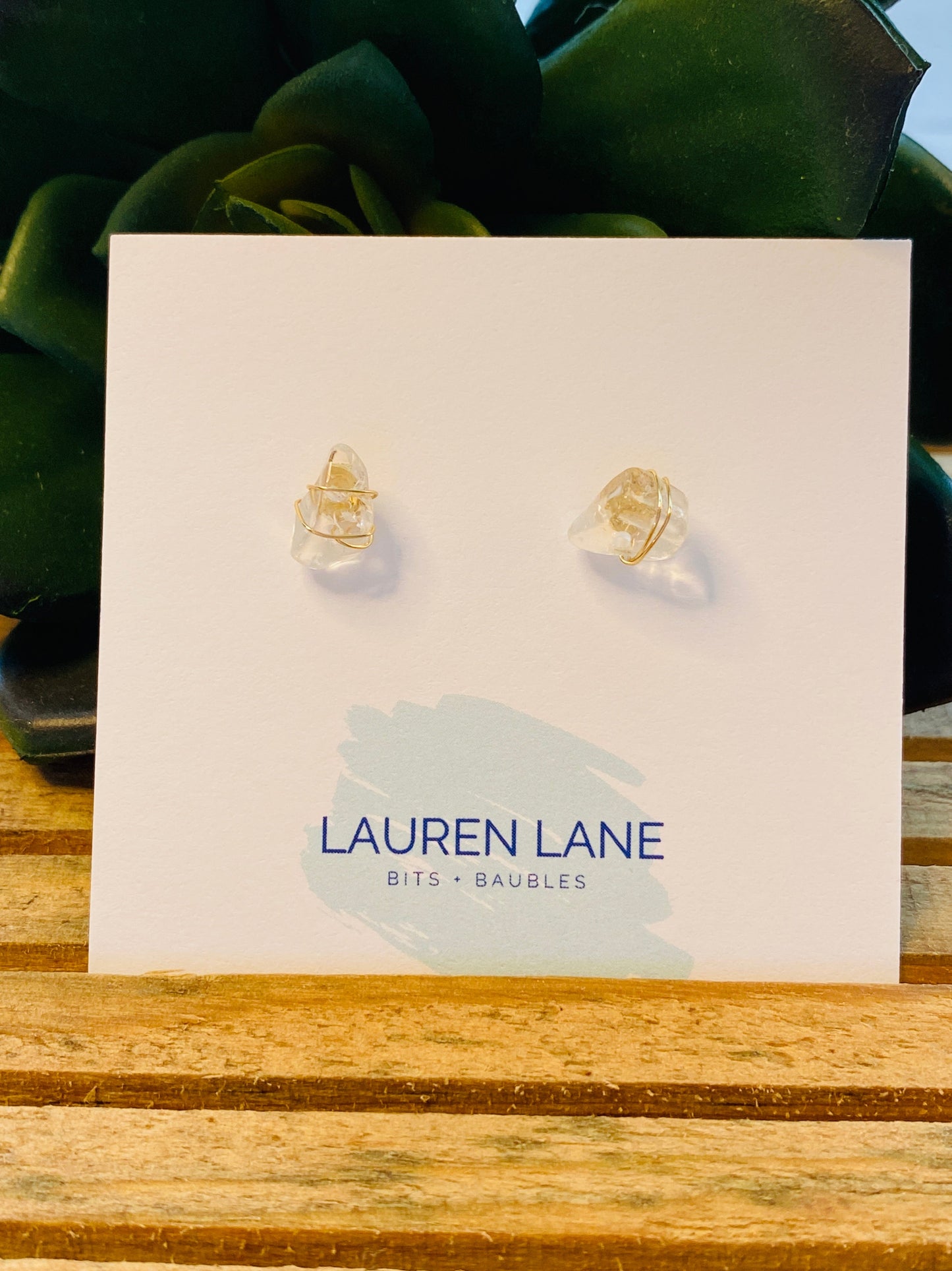 Kara Wire Wrapped Natural Stone Stud Earrings - Osadia Concept Store