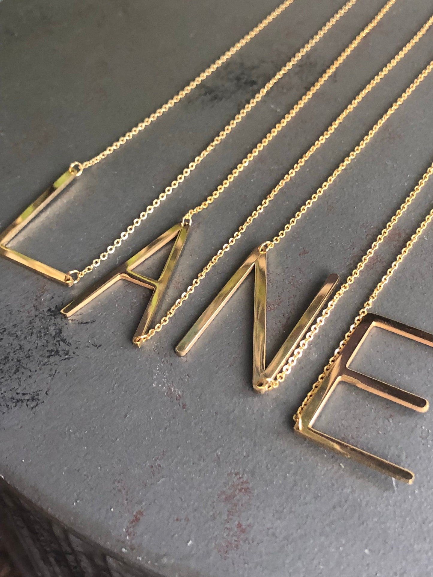 Large Letter / Initial Necklace in Gold
