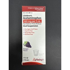 Children's Acetaminophen Oral Suspension Grape Flavor 4 fl oz.