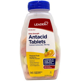 Leader® Extra Strength Antacid – Tropical Fruit (750 mg)