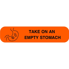 Pharmacy Auxiliary Label – "Take on Empty Stomach" (LL Series)