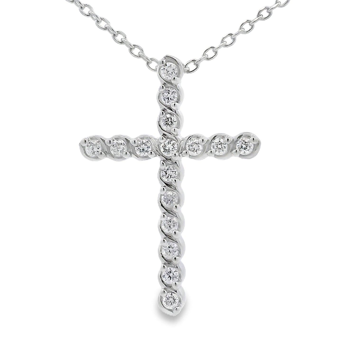 .50ct Cross Religious Pendant Sterling Silver