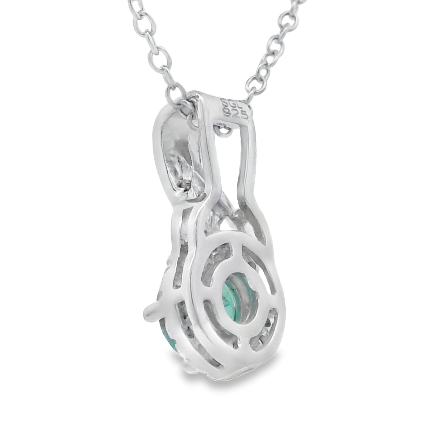 .58ct Emerald Zircon Fashion Pendants Sterling Silver