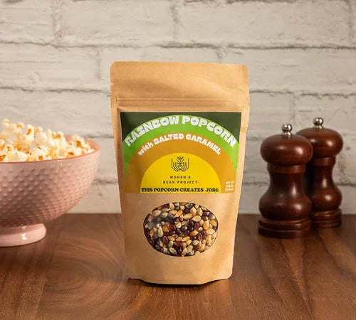 Rainbow Popcorn with Salted Caramel