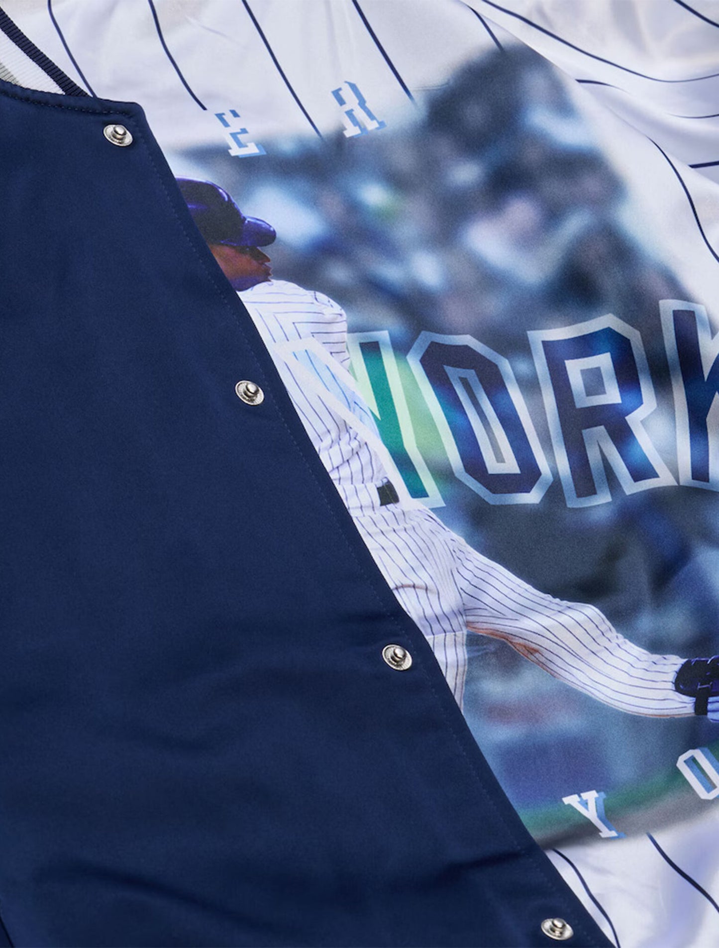 Mitchell & Ness Court Yankees Derek Jeter Satin Jacket - Navy