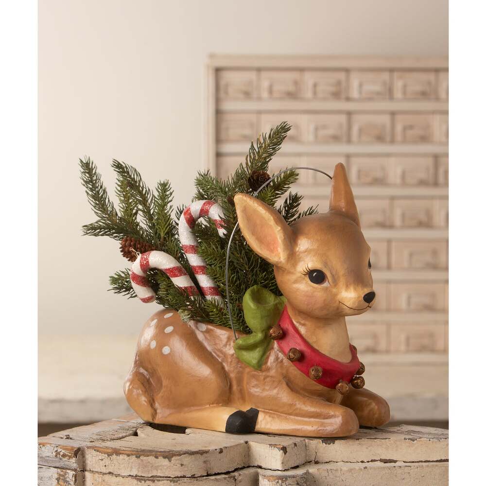 Jingle Bell Reindeer Bucket by Bethany Lowe Designs