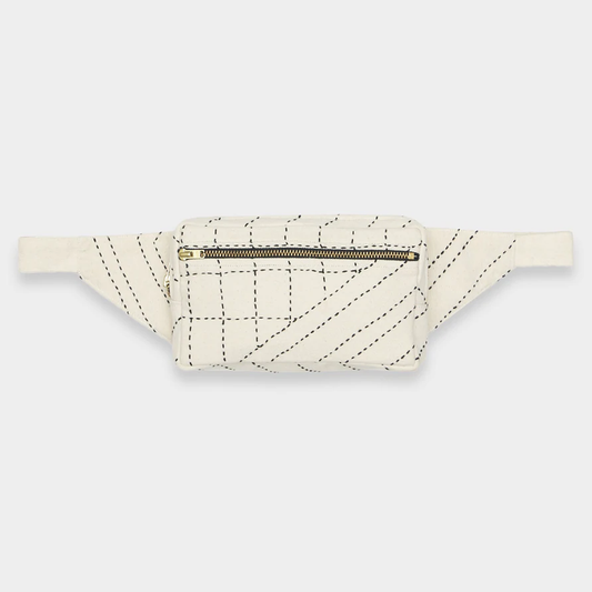 Cross-Body Kantha Belt Bag | Bone