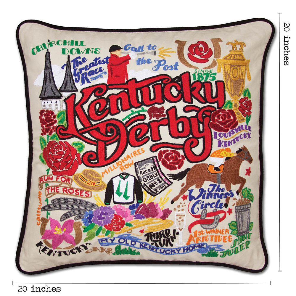 Kentucky Derby Hand-Embroidered Pillow - Osadia Concept Store