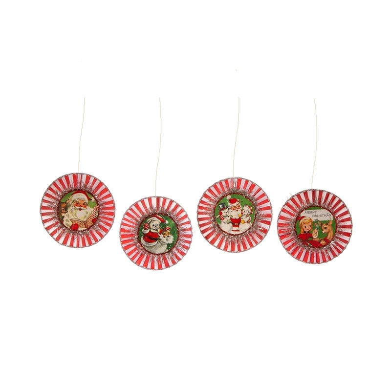 Kitschmas Rosette Ornaments Set of 4 by Bethany Lowe Designs