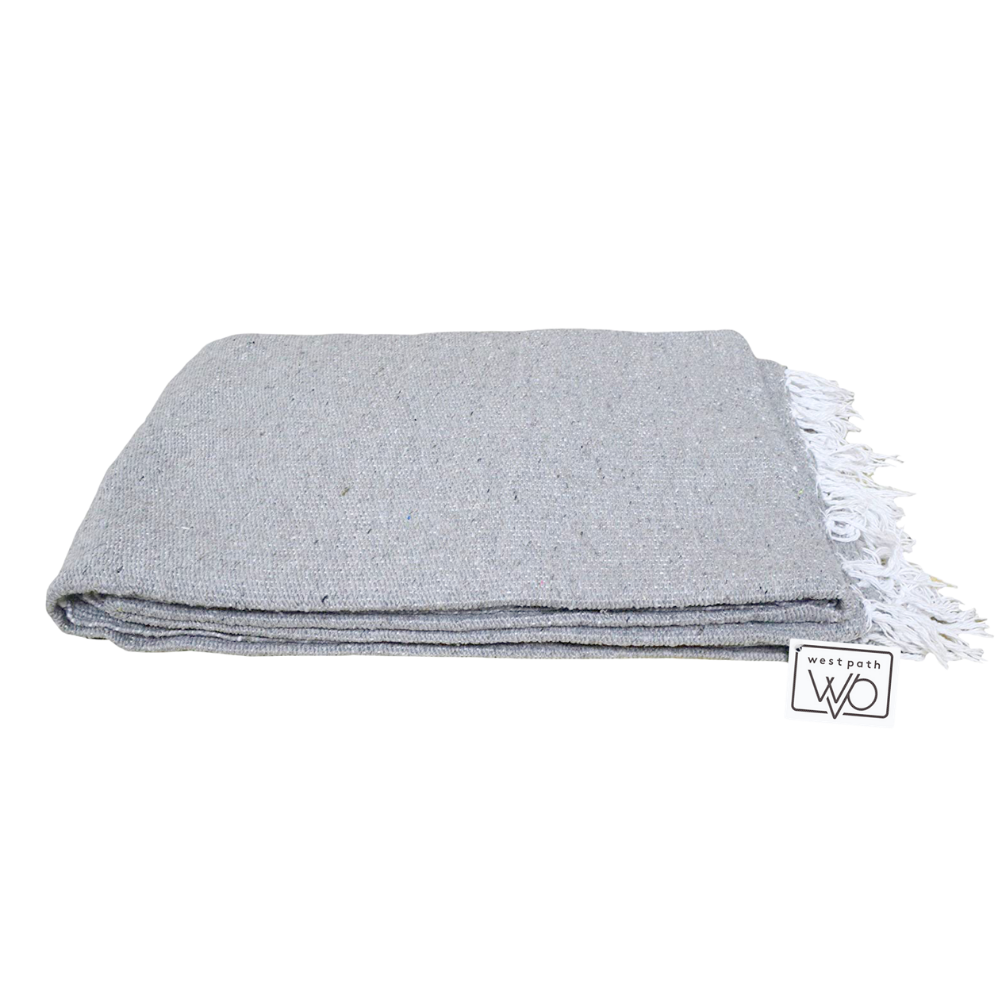 Solid Grey Mexican Blanket