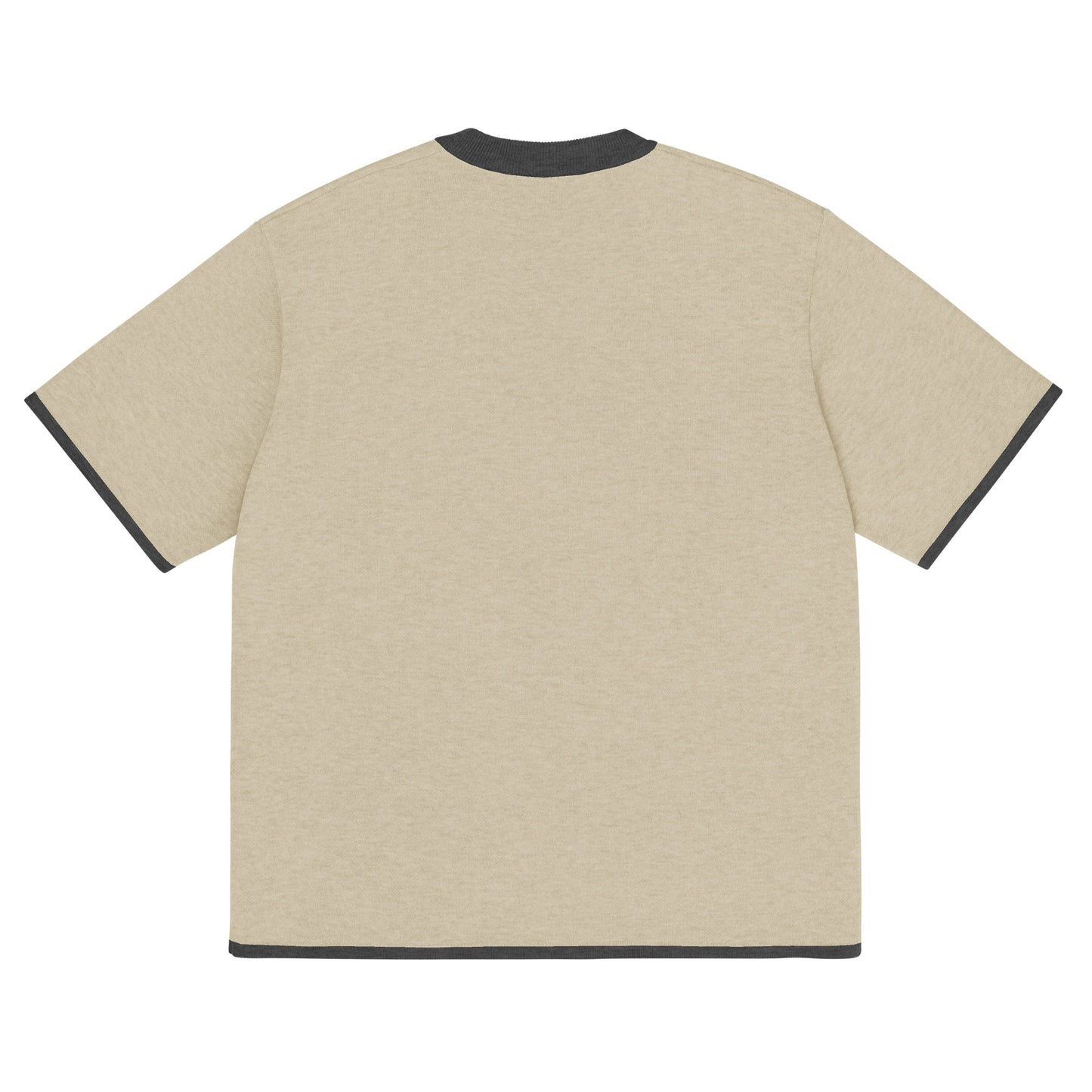 Beige with Charcoal Trim Knitted classic tee