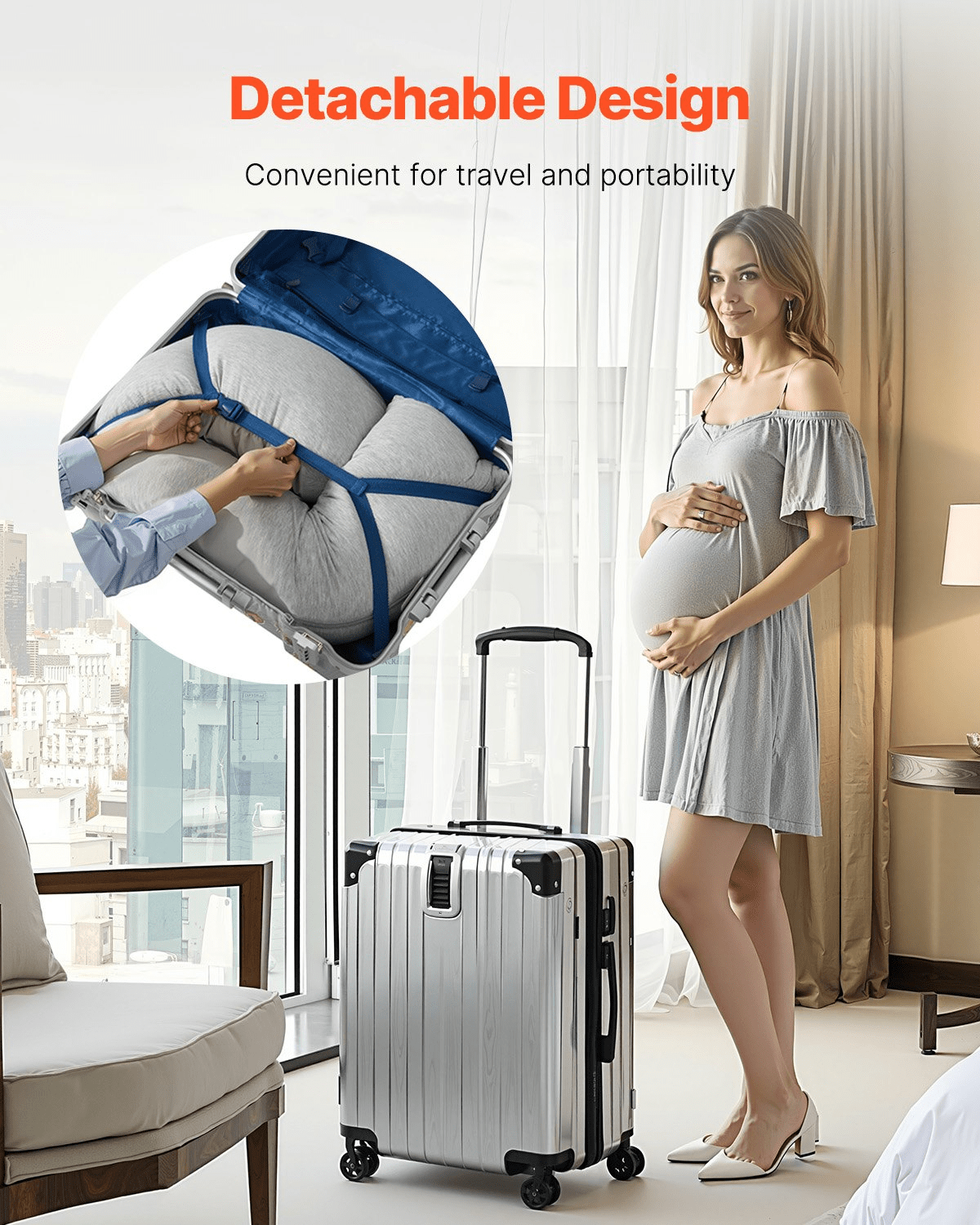 L Shaped Pregnancy Pillow with Breathable Jersey Cover - Osadia Concept Store