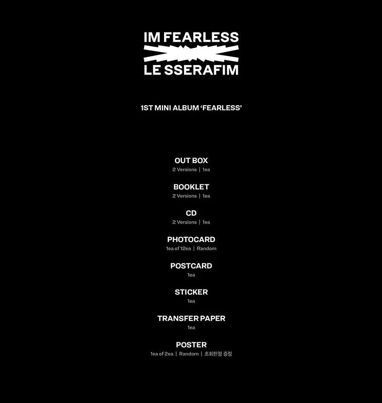 LE SSERAFIM 1st Mini Album - Fearless - Osadia Concept Store