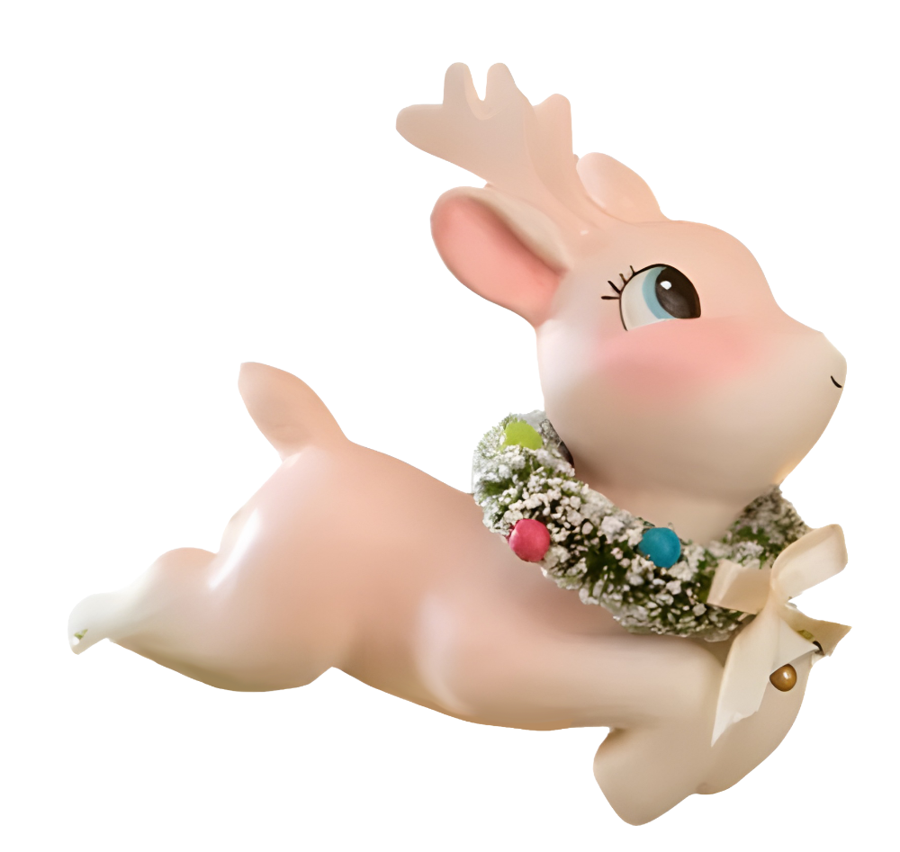 Leaping High Pink Reindeer Clip Ornament by Bethany Lowe