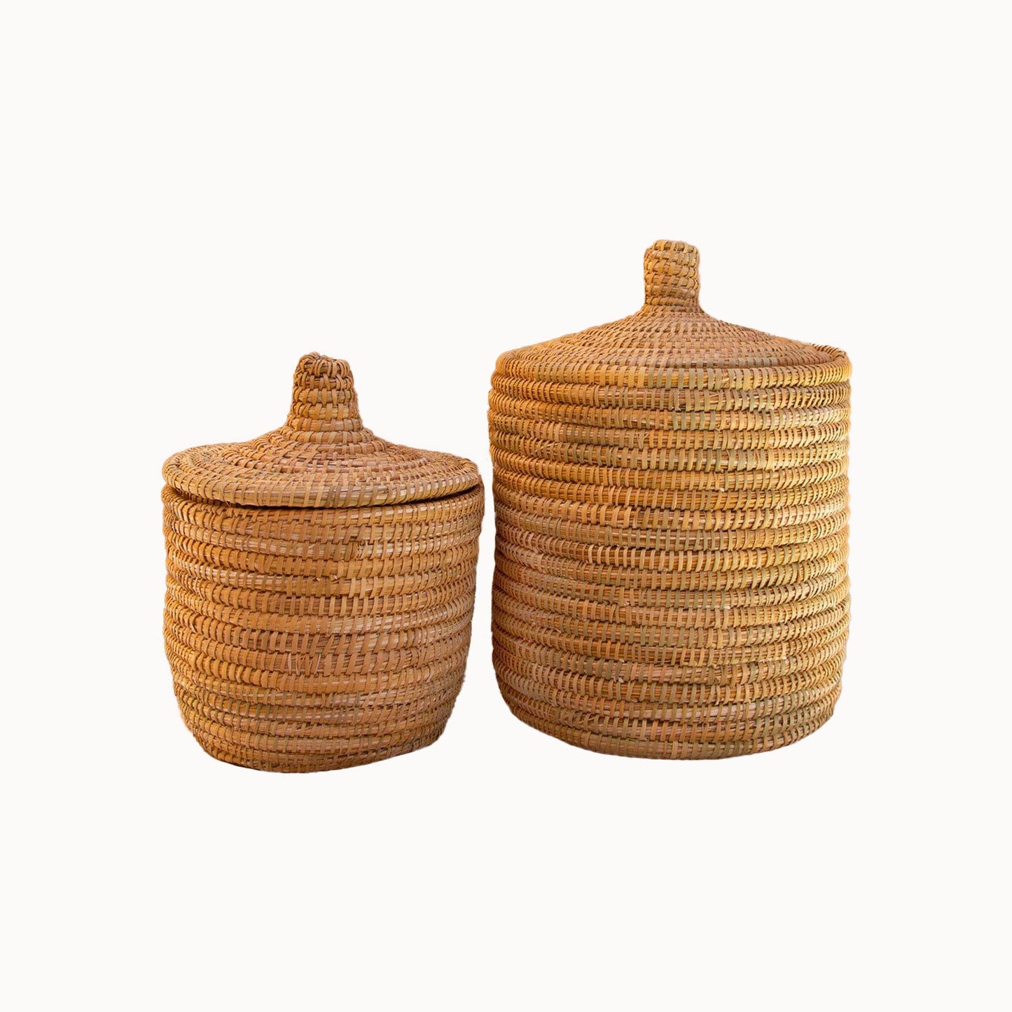 Lidded Palm Laundry/Storage Basket