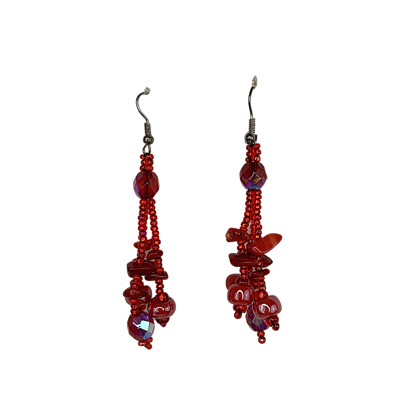 Luzy Seed Bead Dangly Earrings - Guatemala