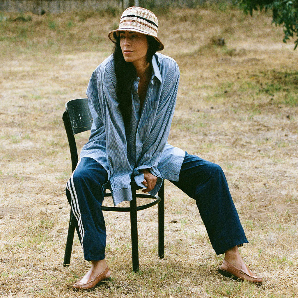 Fall Bucket Hat - Creme Striped