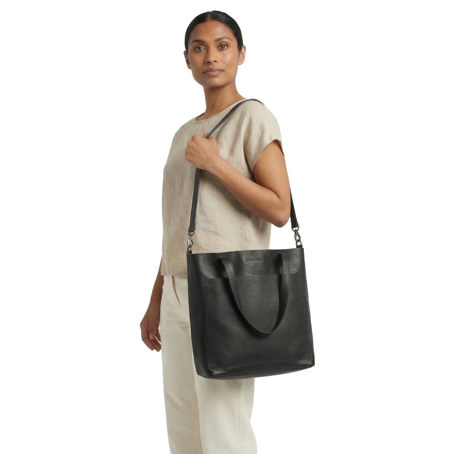 Day Tote Leather Medium Black
