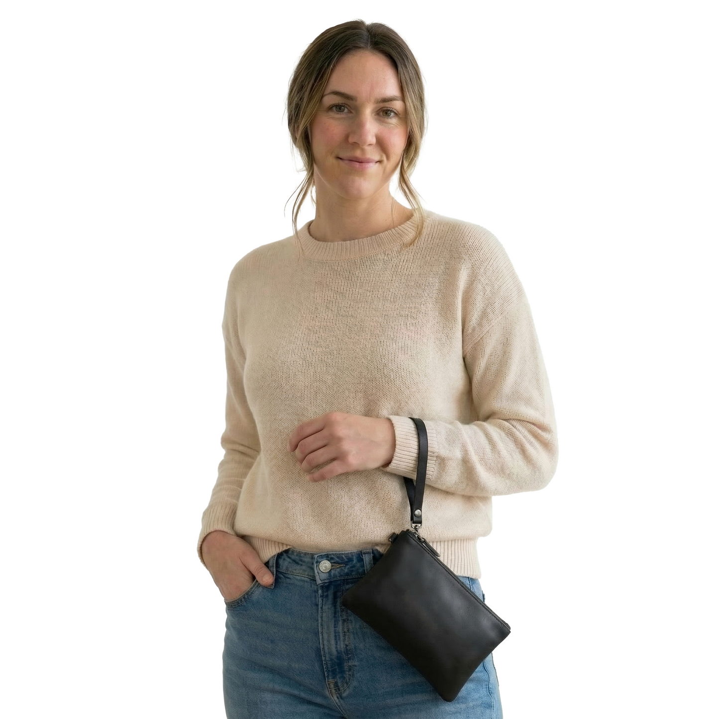 Leather Clutch Camel