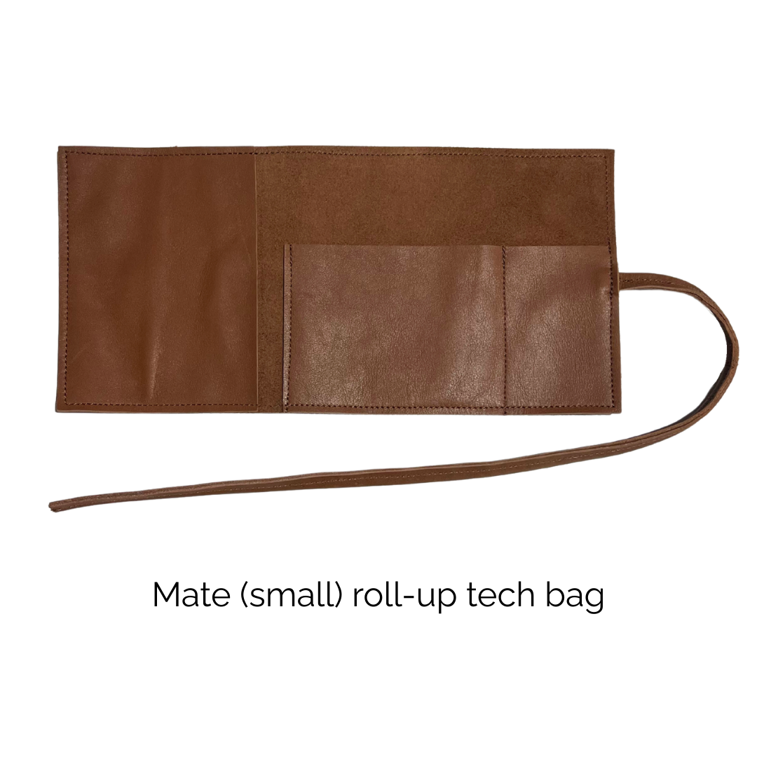 Pro & Mate Leather Tech and Charger Roll-Up Bags