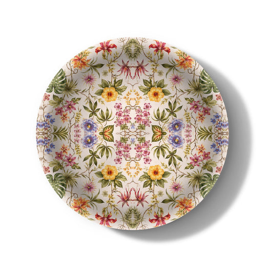 Garden of Tropics Decorative Birchwood Tray - Mini Round - Set of 2