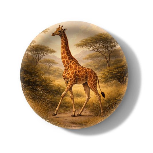 Golden Giraffe Decorative Birchwood Tray - Mini Round - Set of 2