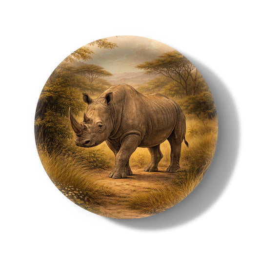 Golden Rhino Decorative Birchwood Tray - Mini Round - Set of 2