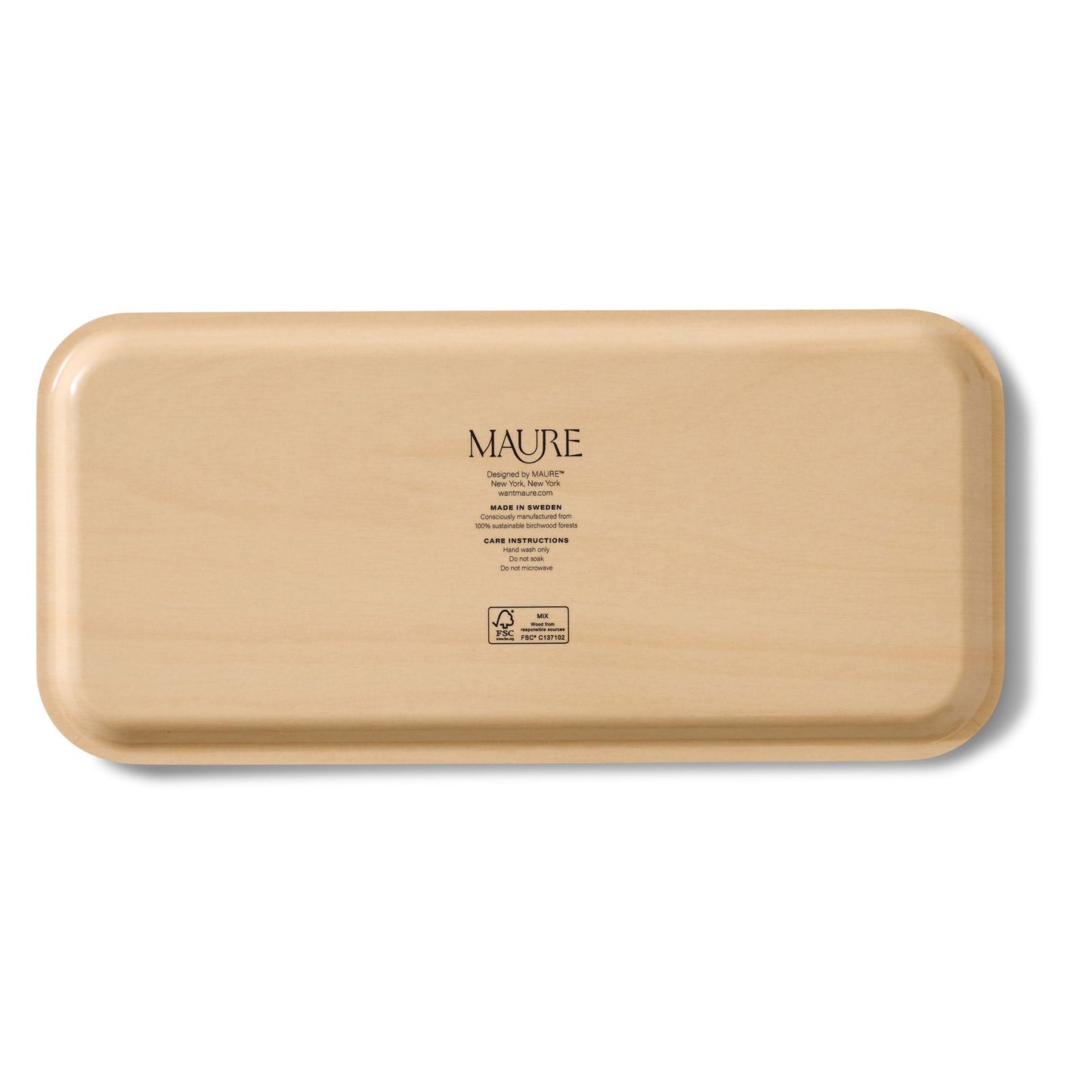 Flamboyance Narrow Birchwood Small Decorative Tray