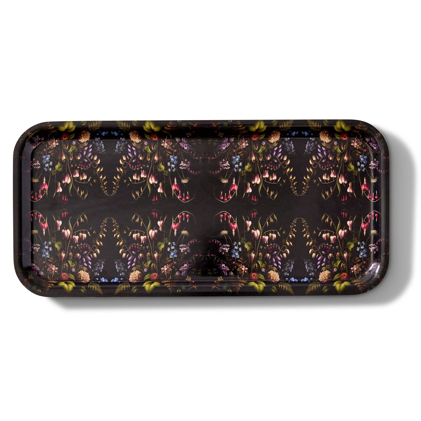 Bleeding Hearts Narrow Birchwood Small Decorative Tray