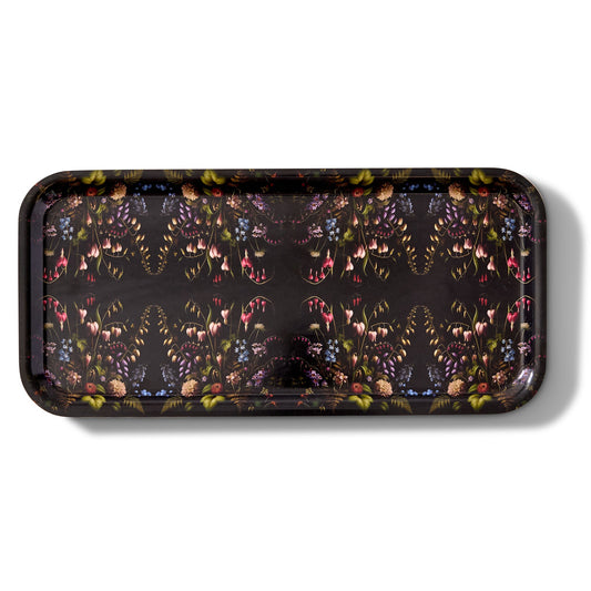 Bleeding Hearts Narrow Birchwood Small Decorative Tray