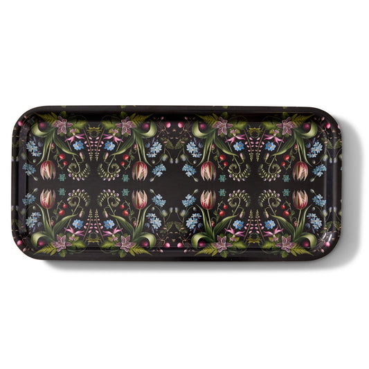 Forget-Me-Nots Narrow Birchwood Small Decorative Tray