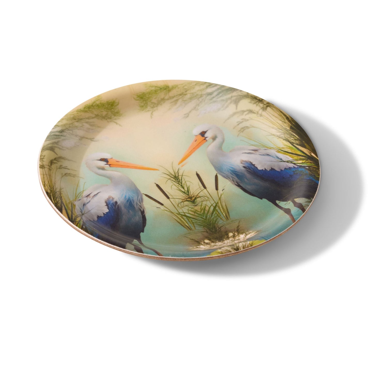 Great Blue Stork Mini Birchwood Tray Set of 2