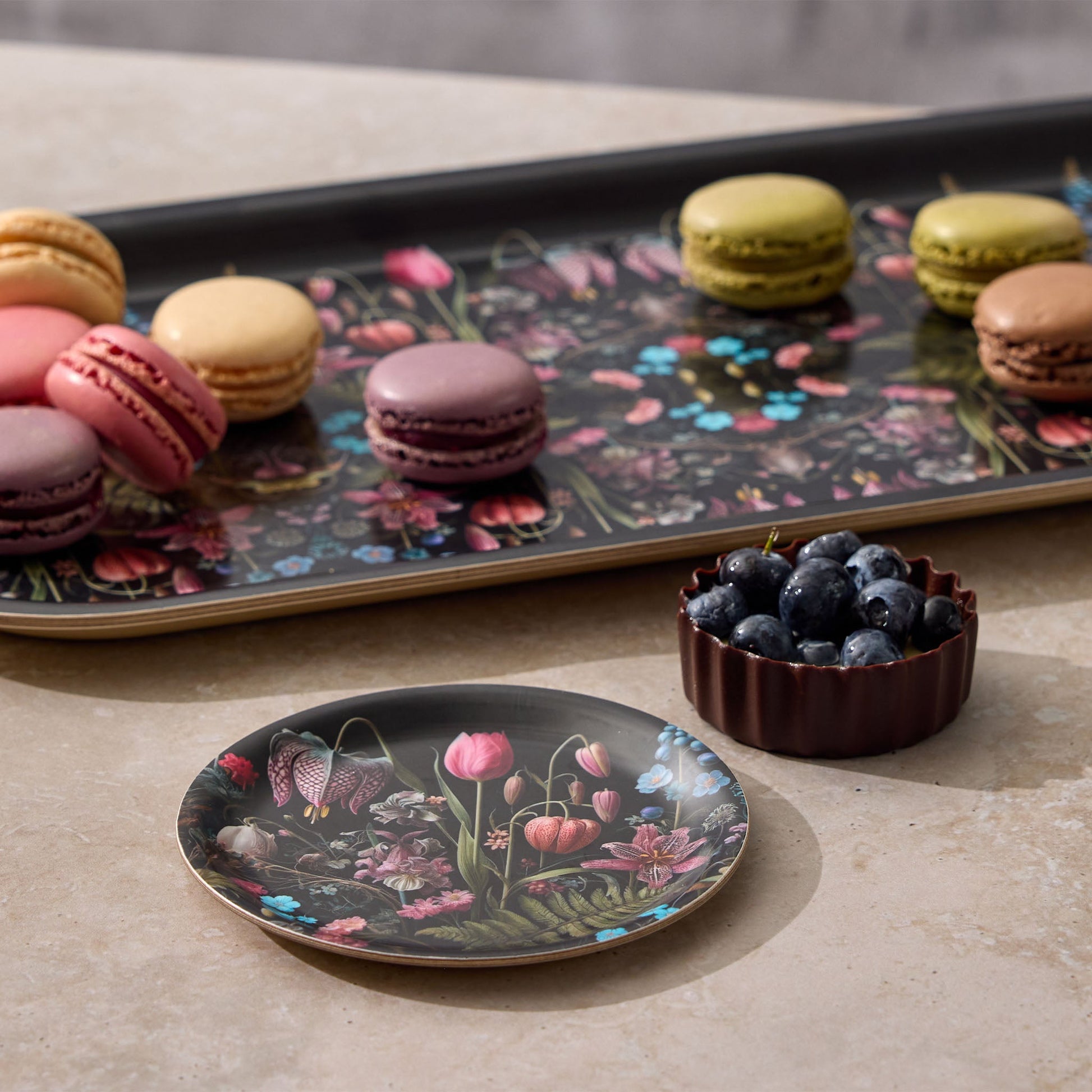 Kings Flower Mini Birchwood Tray Set of 2 - Osadia Concept Store