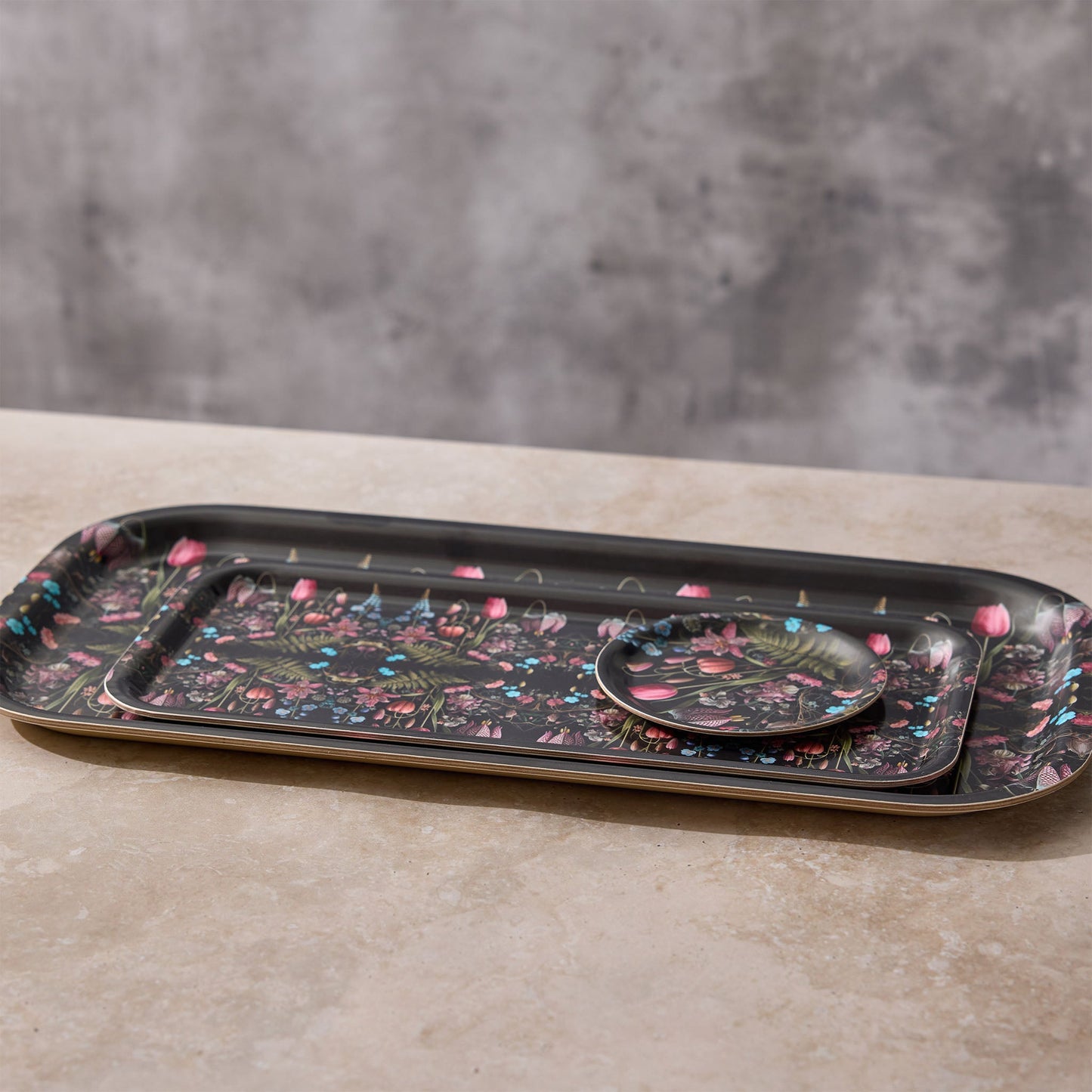 Kings Flower Narrow Birchwood Small Decorative Tray