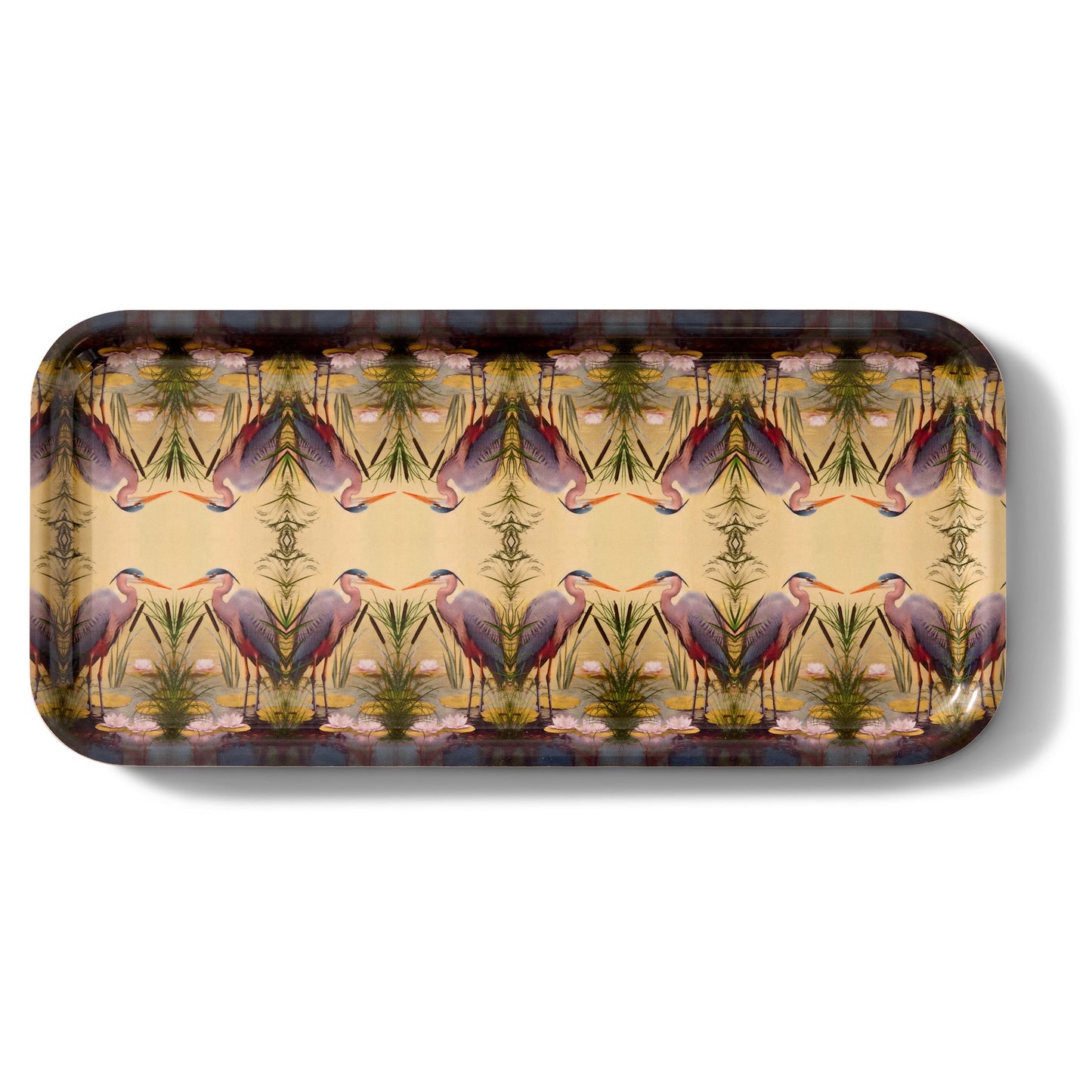 Marsh Heron Narrow Birchwood Small Decorative Tray - Osadia Concept Store