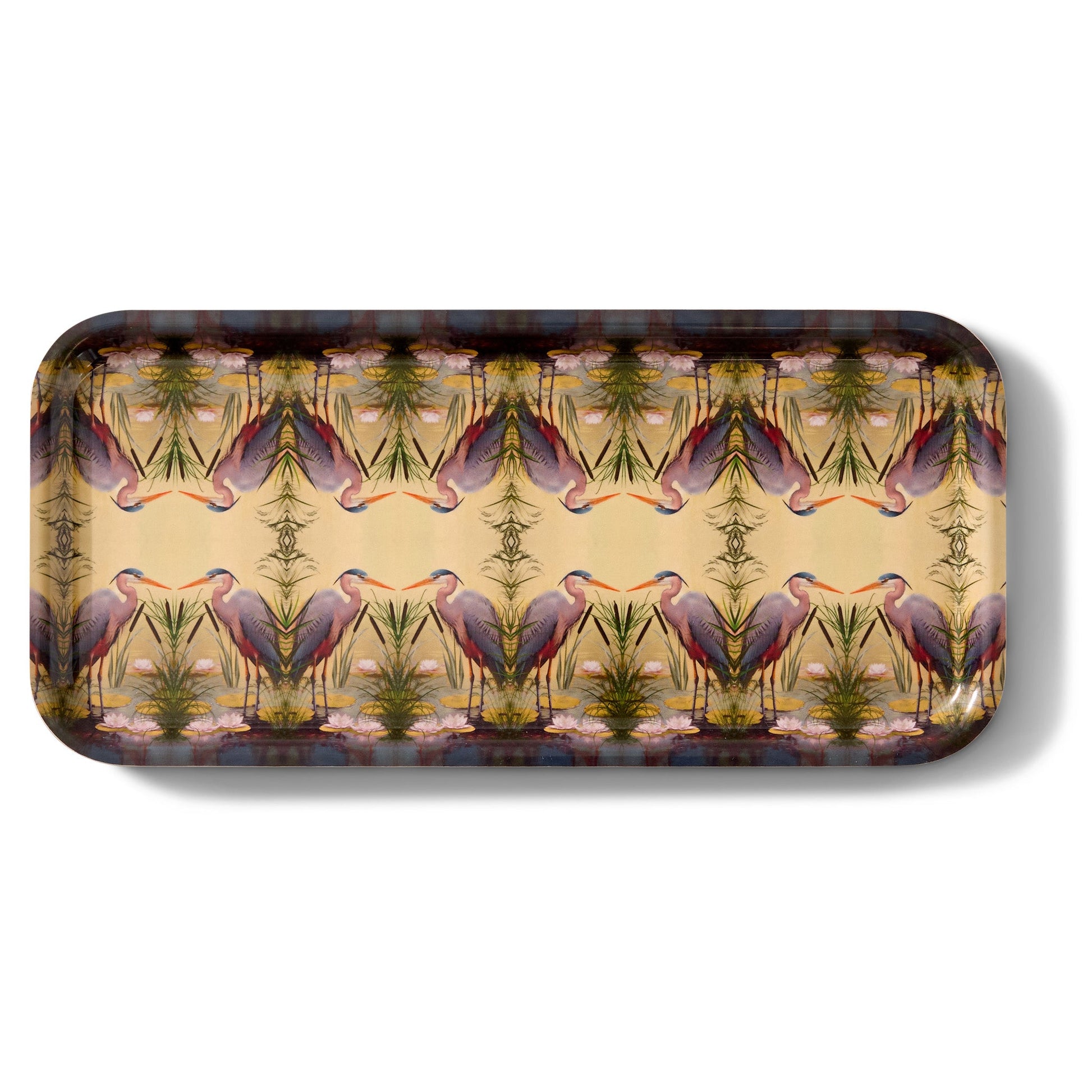 Marsh Heron Narrow Birchwood Small Decorative Tray - Osadia Concept Store