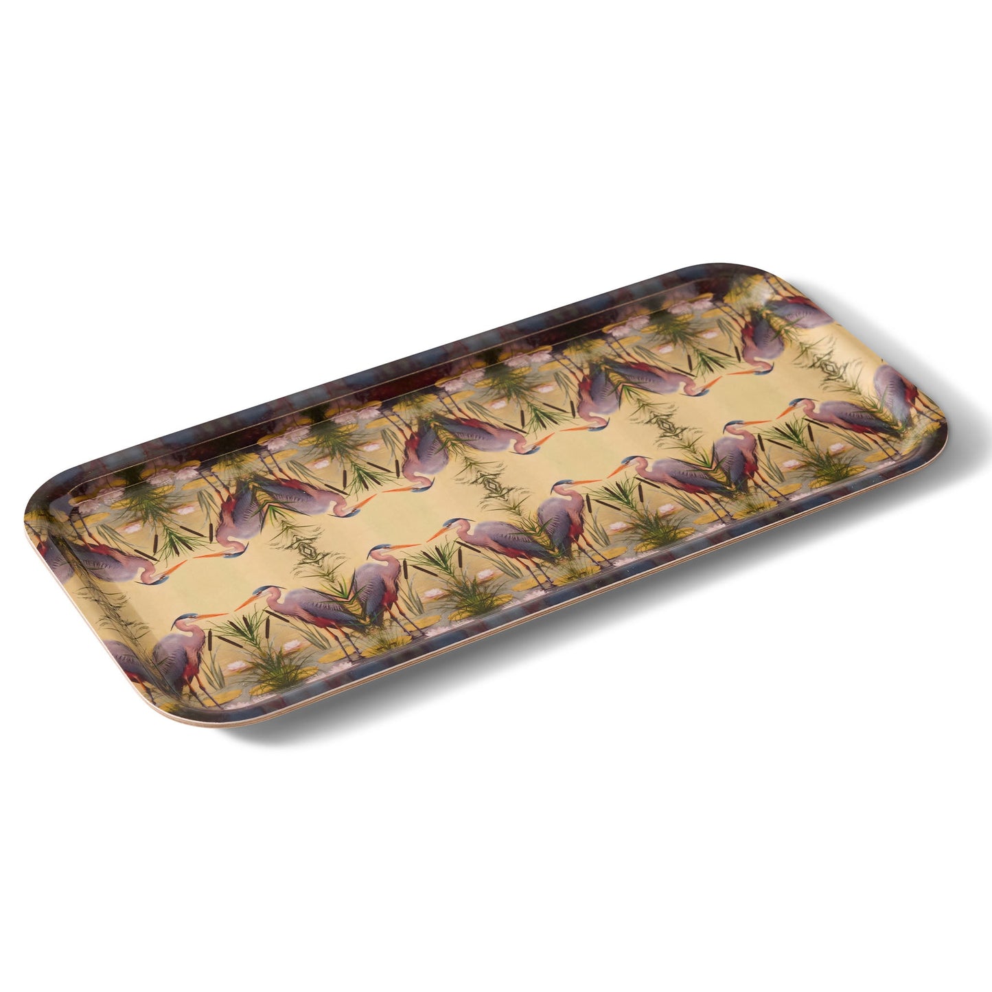 Marsh Heron Narrow Birchwood Small Decorative Tray - Osadia Concept Store