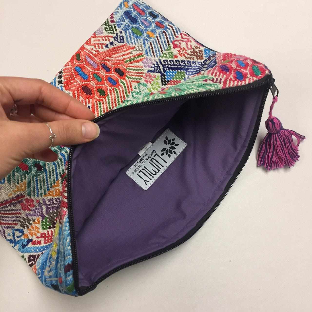 Maya Up-cycled Huipil Cosmetic One-of-a-Kind Bag (Small) - Guatemala - Osadia Concept Store